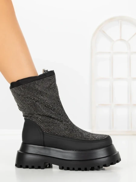 Ghete Dama cu Platforma C-274 BLACK | STEPHAN