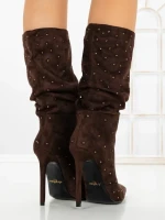 Botine cu Toc Subtire C-270 BROWN | STEPHAN