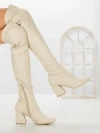 Cizme Dama cu Toc LQ-42 BEIGE | STEPHAN