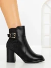 Botine cu Toc Gros 9137 BLACK | CM