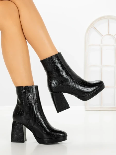 Botine cu Toc Gros 9109 BLACK | CM