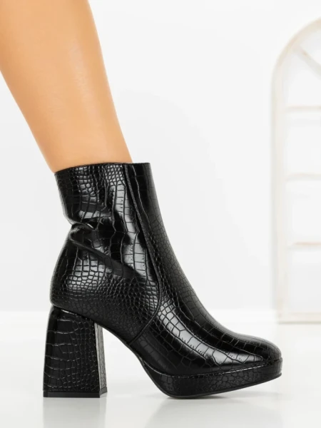 Botine cu Toc Gros 9109 BLACK | CM