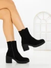 Botine cu Toc Gros 68263 BLACK | CM