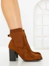 Botine cu Toc Gros 68192 CAMEL | CM