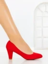 Pantofi cu Toc Gros J-89 RED | CHERIE
