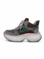 Pantofi Sport Dama din piele naturala HD7673 BROWN-GREEN | ADVANCER