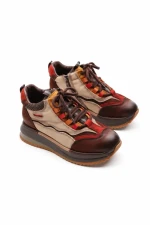Ghete Dama din piele naturala A007-1 COFFEE-RED | ADVANCER