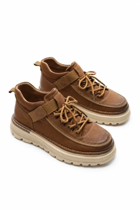 Ghete Barbati din piele naturala R028-1 KHAKI | ADVANCER