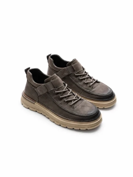 Ghete Barbati din piele naturala R028-1 GREY | ADVANCER