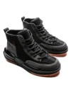 Ghete Barbati din piele naturala 3836 BLACK-GREY | ADVANCER