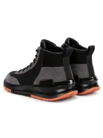 Ghete Barbati din piele naturala 3836 BLACK-GREY | ADVANCER