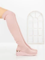 Cizme Dama cu Platforma YM-172 Roz | H&D » meishop.life