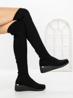 Cizme Dama cu Platforma YM-172 Negru | H&D » meishop.life