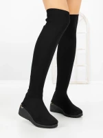 Cizme Dama cu Platforma YM-172 Negru | H&D » meishop.life
