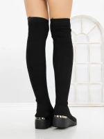 Cizme Dama cu Platforma YM-172 Negru | H&D » meishop.life