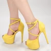 Sandale Dama cu Toc si Platforma HLX78 Yellow Mei