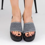Papuci Dama cu Platforma TG11 Grey Mei